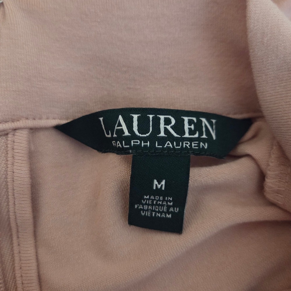 Lauren Ralph Lauren Blush Nude Sleeveless Mock Neck Tie Hem Top Women's‎ Medium - Picture 8 of 9